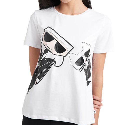 Áo Phông Karl Lagerfeld Tie Emoji Logo Tee L1WHF037 Màu Trắng