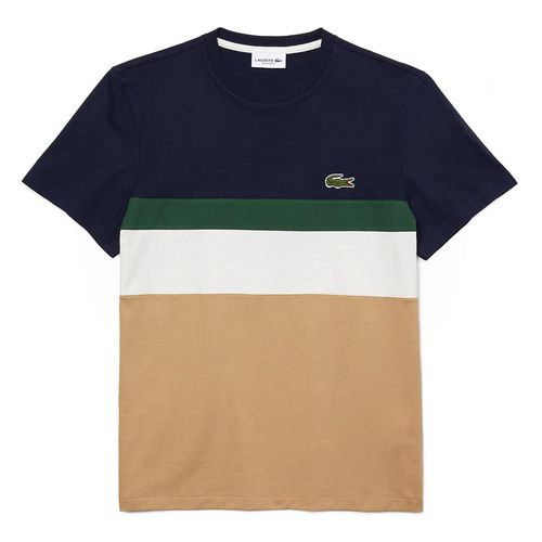 Áo Phông Lacoste Men's Colourblocked Panel Cotton T-Shirt TH1884-BW3 Màu Navy/Be Size XS
