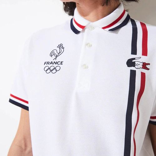 Áo Polo Lacoste Men's France Olympic Edition White Cotton Shirt Màu Trắng Size XS-3