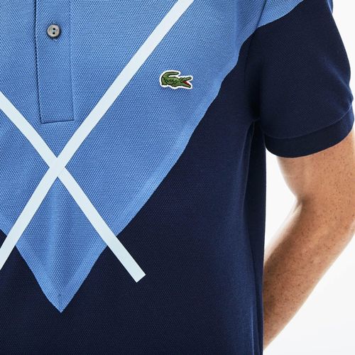 Áo Polo Lacoste Men's Made In France Regular Fit Jacquard Patterned Piqué Polo Shirt Màu Xanh - Đen Size S-2