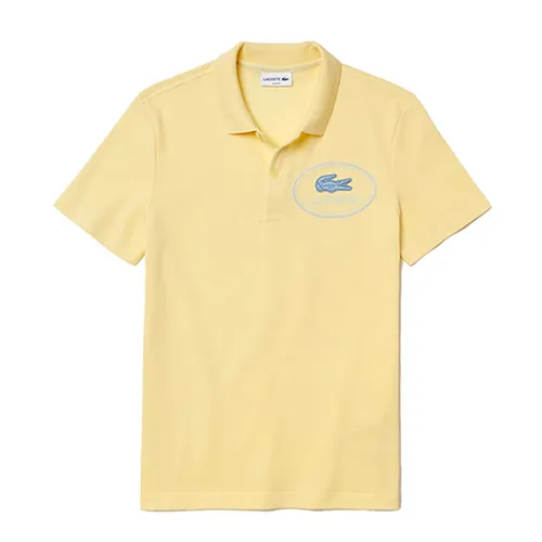 Áo Polo Lacoste Men’s Slim Fit Embroidered Crocodile Cotton Piqué PH9733-51-WWJ Màu Vàng Size S