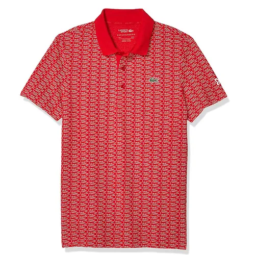 Áo Polo Lacoste Men's Sport Novak Djokovic Allover Croc Super Light Polo Shirt YH4790 Màu Đỏ Size XS