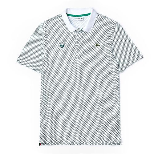 Áo Polo Lacoste Men's Sport Roland Garros Print Cotton Polo Shirt PH3634-YN7 Màu Trắng Kẻ Size M