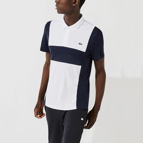 Áo Polo Lacoste Sport Pique Colorblock For Man DH6933-522 Màu Trắng/Xanh Navy Size S-1