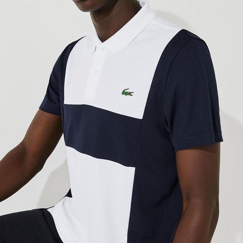 Áo Polo Lacoste Sport Pique Colorblock For Man DH6933-522 Màu Trắng/Xanh Navy Size S-2