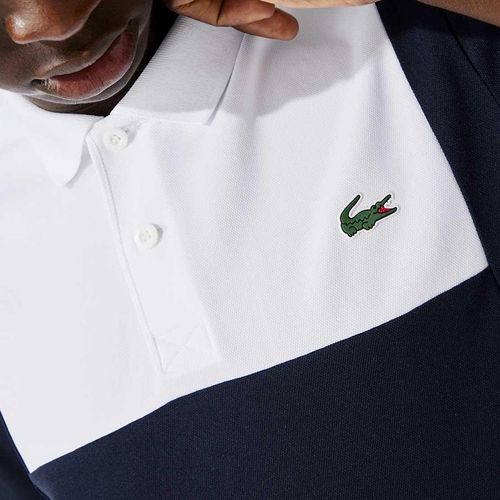 Áo Polo Lacoste Sport Pique Colorblock For Man DH6933-522 Màu Trắng/Xanh Navy Size S-5