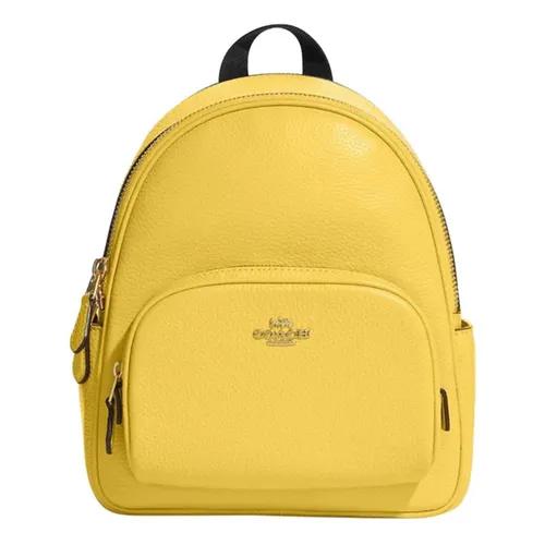 Túi xách Coach Balo - Balo Coach Mini Court Yellow Leather Backpack C8603 Màu Vàng - Vua Hàng Hiệu