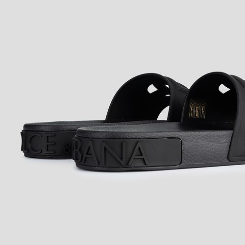 Dép Dolce & Gabbana Slides With Logo CW0143 AO666 8B956 Màu Đen Size 41-3