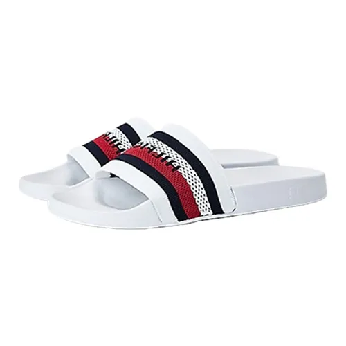 Dép Tommy Hilfiger Recycled Knit Stripe Pool Slide FM03642 100 Phối Màu Size 41