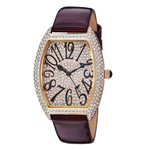 Đồng Hồ Nữ Christian Van Sant Elegant Quartz Rose Gold Dial Ladies Watch CV4822 Màu Đỏ Mận-1