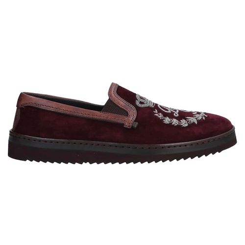 Giày Lười Dolce & Gabbana Crown Logo Loafer Mondello Bordeaux Màu Đỏ Nâu Size 42.5-2