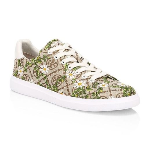 Giày Thể Thao Tory Burch T Monogram Howell Floral-Embroidered Sneakers Phối Màu-2