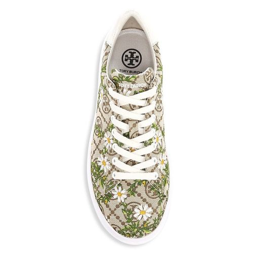 Giày Thể Thao Tory Burch T Monogram Howell Floral-Embroidered Sneakers Phối Màu-4
