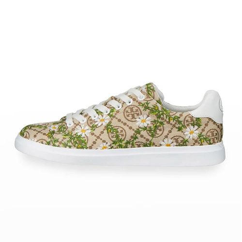Giày Thể Thao Tory Burch T Monogram Howell Floral-Embroidered Sneakers Phối Màu