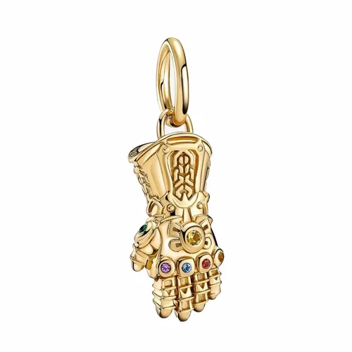 Pandora Nữ Mạ vàng 14k, kim loại, pha lê - Hạt Vòng Charm Pandora Marvel The Avengers Infinity Gauntlet Dangle 760661C01 Màu Vàng - Vua Hàng Hiệu