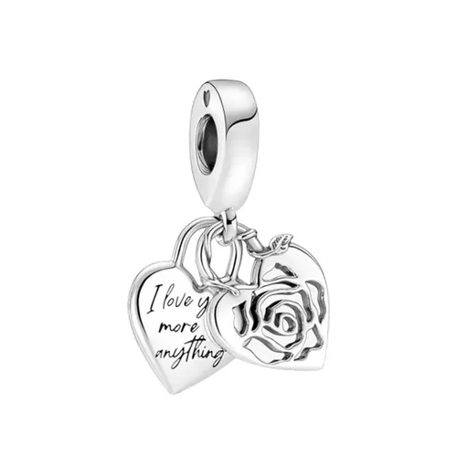 Hạt Vòng Charm Pandora Rose Heart Padlock Dangle 790086C00 Màu Bạc
