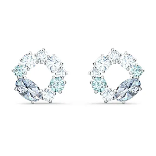 Khuyên Tai Swarovski Attract Stud Earrings Circle, Blue, Rhodium Plated 5570943 Màu Bạc - Trang sức - Vua Hàng Hiệu