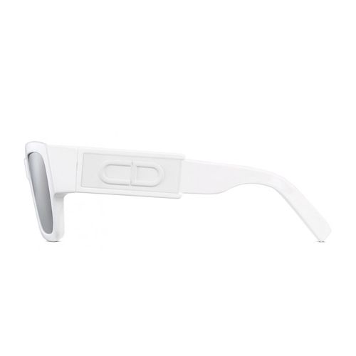 Kính Mát Dior CD SU White Rectangular Sunglasses 55-15 Màu Trắng Xám-1
