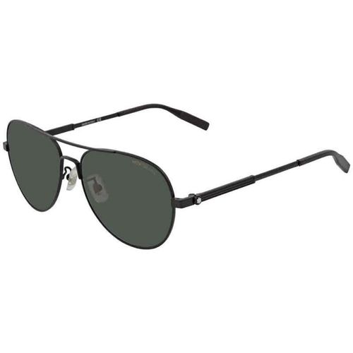 Kính Mát Montblanc Green Aviator Men's Sunglasses MB0027S-00258 Màu Đen Xám