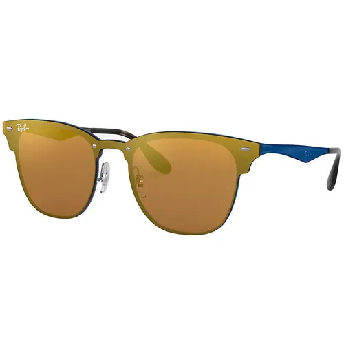 Kính Mát Rayban Blaze Clubmaster Blue Dark Orange Mirror RB3576N 90377J 47-27 Màu Cam
