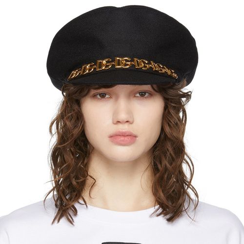 Mũ Dolce & Gabbana Black Wool Baker Boy Hat Màu Đen Size 57-2