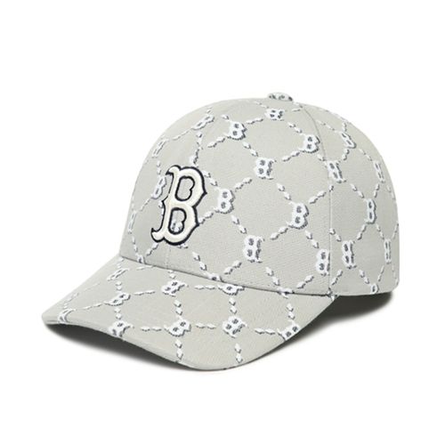 Mũ MLB Monogram Diamond Structure Ball Cap Boston Red Sox 3ACPM032N-43GRS Màu Xám