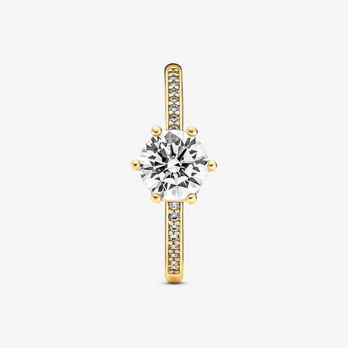 Nhẫn Pandora Clear Sparkling Crown Solitaire Ring Màu Vàng-1