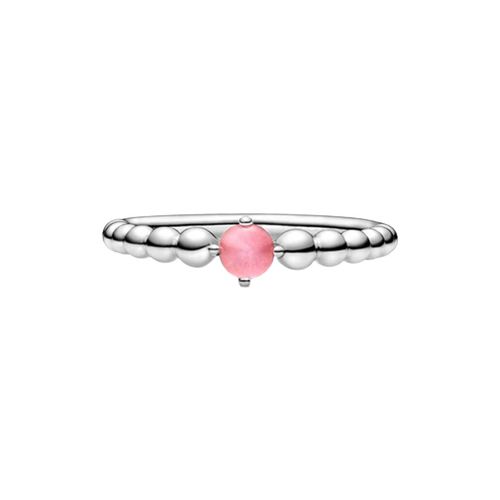 Nhẫn Pandora October Petal Pink Beaded Ring Màu Bạc Đính Pha Lê Hồng-6
