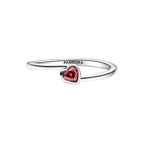 Nhẫn Pandora Red Tilted Heart Solitaire Ring Đính Đá 99267C01 Màu Đỏ Size 48