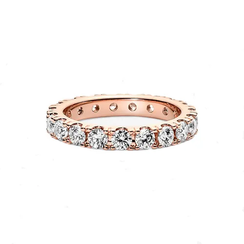 Trang sức Nhẫn Đá zirconia, mạ vàng hồng 14k - Nhẫn Pandora Sparkling Row Eternity Ring Đính Đá Màu Vàng Hồng - Vua Hàng Hiệu