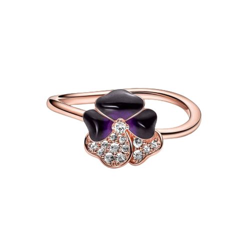 Nhẫn Pandora Deep Purple Pansy Flower Ring Màu Vàng Hồng