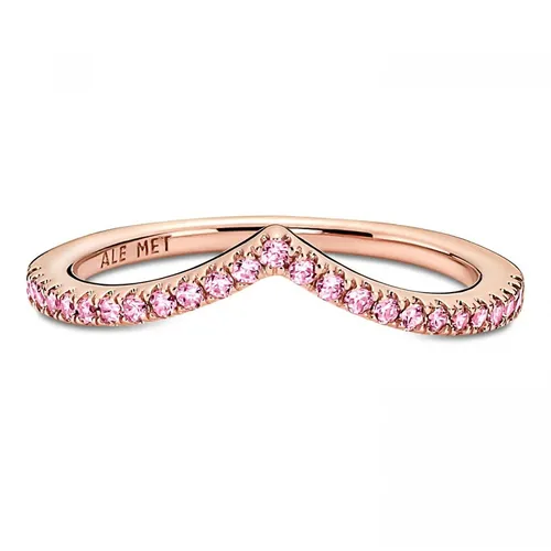Trang sức Nhẫn Đá zirconia, mạ vàng hồng 14k - Nhẫn Pandora Timeless Wish Sparkling Pink Ring 186316C02 Màu Vàng Hồng Size 58 - Vua Hàng Hiệu