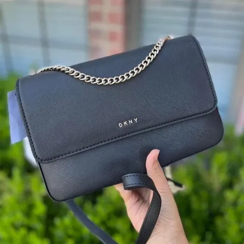 Mua Túi Đeo Chéo DKNY Sina Saffiano Leather Small Crossbody Bag Black