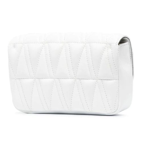 Túi Đeo Chéo Versace Virtus Quilted Nappa Leather Pouch Màu Trắng Size 17-1