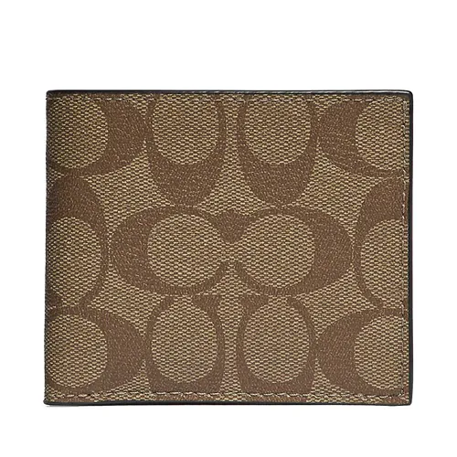 Túi xách Coach Nam Ví - Ví Nam Coach ID Billfold Wallet In Signature Canvas Màu Nâu - Vua Hàng Hiệu