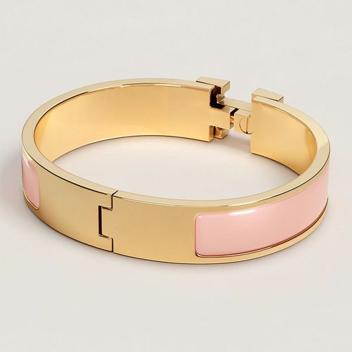 Vòng Đeo Tay Hermès Clic H Bracelet Màu Vàng Phối Hồng-1