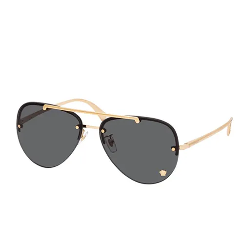 Kính Mát Versace Medusa Glam Pilot Sunglasses VE2231 100287 Màu Xám Vàng - Kính mắt - Vua Hàng Hiệu