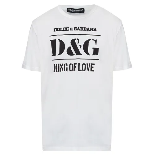 Áo Phông Dolce & Gabbana D&G King Of Love G8IA8T HH7LX Màu Trắng