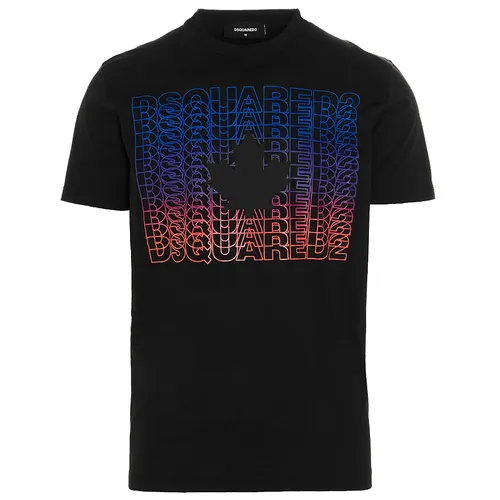 DSquared2 Nam Đen Áo phông - Áo Phông Nam Dsquared2 Multi Logo S74GD0830 Tshirt Màu Đen Size M - Vua Hàng Hiệu