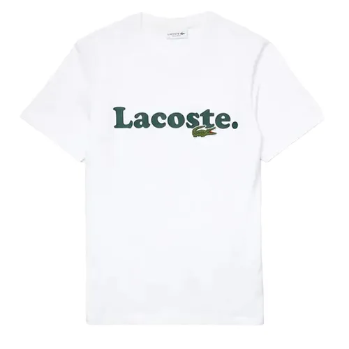Áo Phông Lacoste Men's And Crocodile Branded Cotton T-shirt TH1868-001 Màu Trắng Size XS