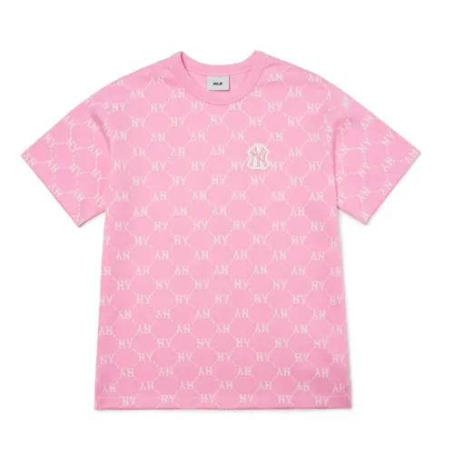 Áo Phông MLB Diamond Monogram New York Yankees Tshirt 3ATSM3023-50PKS Màu Hồng Size S