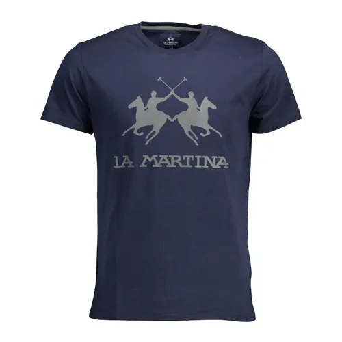Thời trang - Áo Phông Nam La Martina In Logo Lớn Màu Xanh Than Size L - Vua Hàng Hiệu