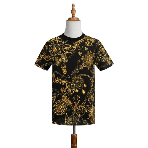 Áo Phông Versace Jeans Couture Slim Fit Erkek T Shirt Họa Tiết 71GAH6S0 JS015 G89 Màu Đen