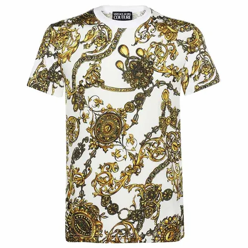 Áo Phông Versace Jeans Couture Slim Print Bijoux Baroque T-Shirt Họa Tiết 71GAH6S0 JS015 G03 Màu Trắng