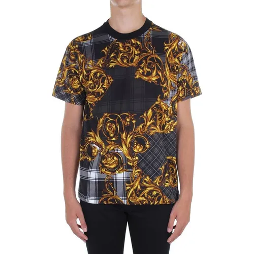 Áo Phông Versace Jeans Couture T-Shirt Họa Tiết 71GAH6R6 JS025 G80 Phối Màu Size S