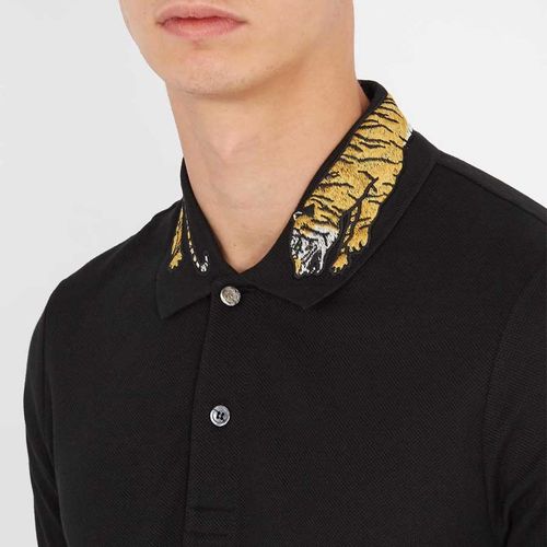 Áo Polo Gucci Tiger Collar Shirt Màu Đen-3