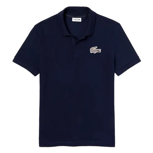 Áo Polo Lacoste Men's Regular Fit Checkered-Logo Piqué Polo Shirt PH8787-51 Màu Xanh Navy Size M