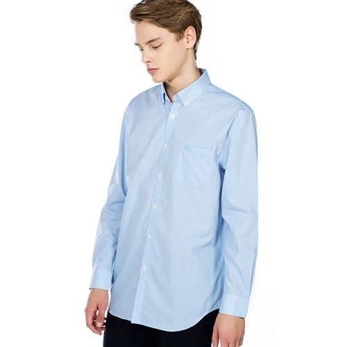Áo Polo Lacoste Poplin Cotton Regular Check Shirt CH2076 - 18C Màu Xanh Blue Size 38-2