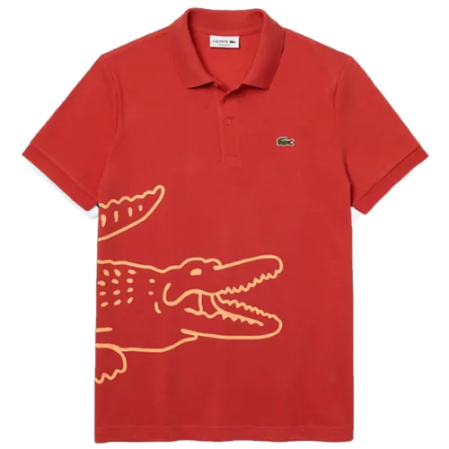 Áo Polo Lacoste Regular Fit Crocodile Print Polo Shirt PH9739-67G Màu Đỏ Cam Size S