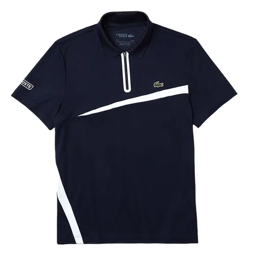 Áo Polo Lacoste Sport Paneled Breathable Piqué Tennis Polo Shirt Màu Xanh Navy Size L